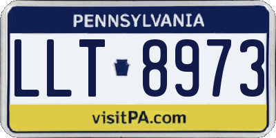 PA license plate LLT8973