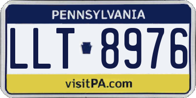 PA license plate LLT8976