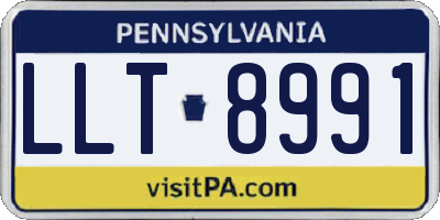 PA license plate LLT8991