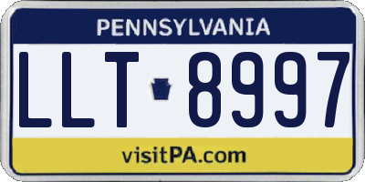 PA license plate LLT8997