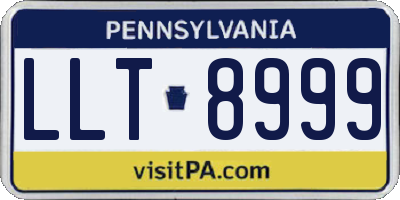 PA license plate LLT8999