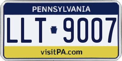PA license plate LLT9007
