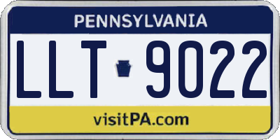 PA license plate LLT9022