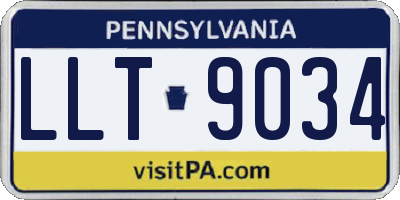 PA license plate LLT9034