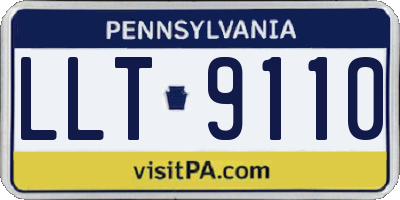 PA license plate LLT9110