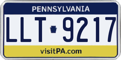 PA license plate LLT9217
