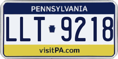 PA license plate LLT9218