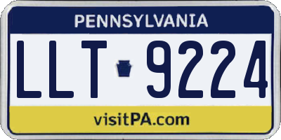 PA license plate LLT9224