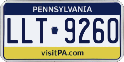 PA license plate LLT9260