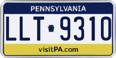 PA license plate LLT9310