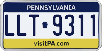 PA license plate LLT9311