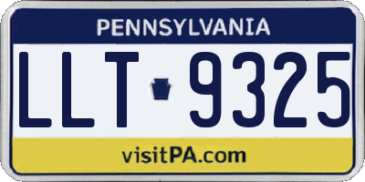 PA license plate LLT9325