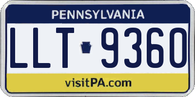 PA license plate LLT9360