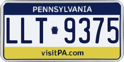 PA license plate LLT9375