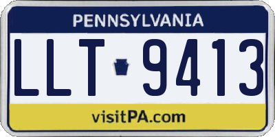 PA license plate LLT9413