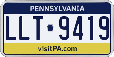 PA license plate LLT9419