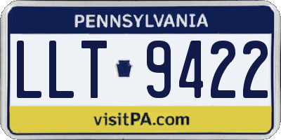 PA license plate LLT9422