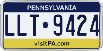 PA license plate LLT9424