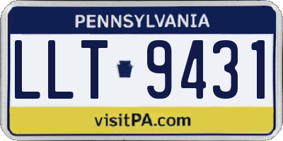 PA license plate LLT9431