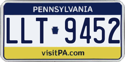 PA license plate LLT9452