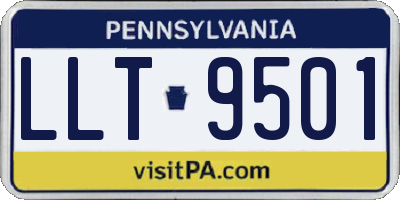PA license plate LLT9501