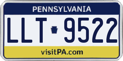 PA license plate LLT9522