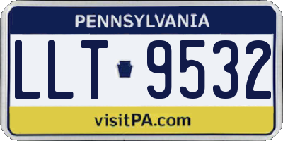 PA license plate LLT9532