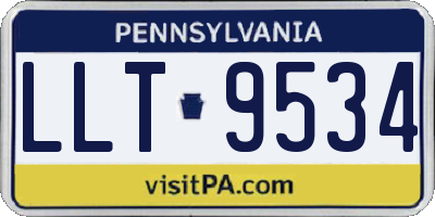 PA license plate LLT9534