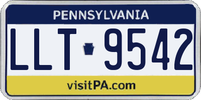 PA license plate LLT9542