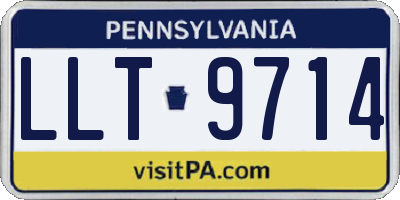 PA license plate LLT9714