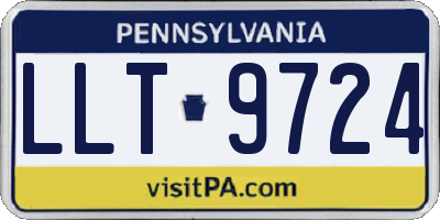PA license plate LLT9724