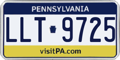 PA license plate LLT9725