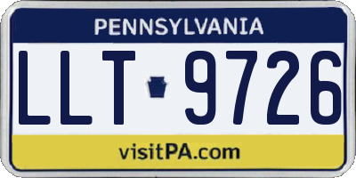 PA license plate LLT9726