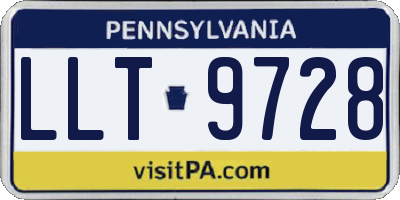 PA license plate LLT9728