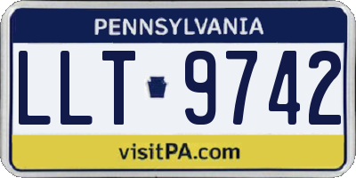 PA license plate LLT9742