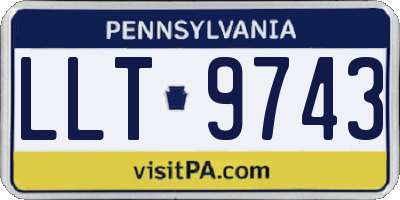 PA license plate LLT9743