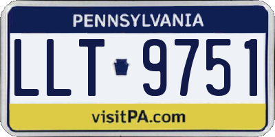 PA license plate LLT9751