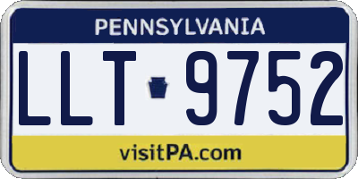 PA license plate LLT9752