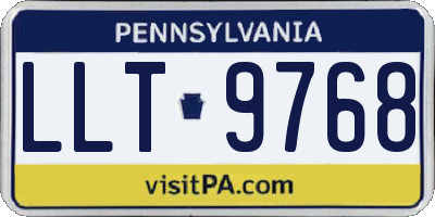PA license plate LLT9768