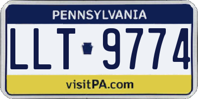 PA license plate LLT9774