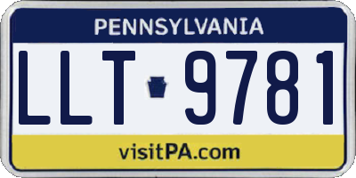 PA license plate LLT9781