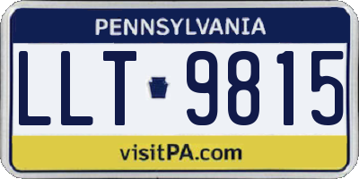 PA license plate LLT9815