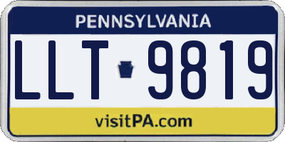 PA license plate LLT9819