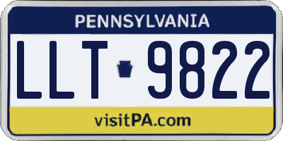 PA license plate LLT9822