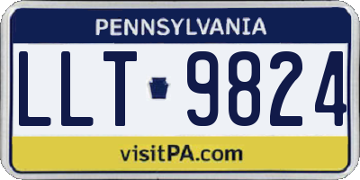 PA license plate LLT9824