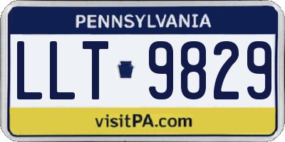 PA license plate LLT9829