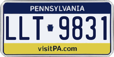 PA license plate LLT9831