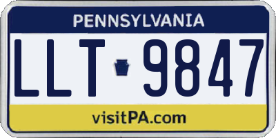 PA license plate LLT9847