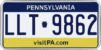 PA license plate LLT9862