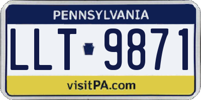 PA license plate LLT9871
